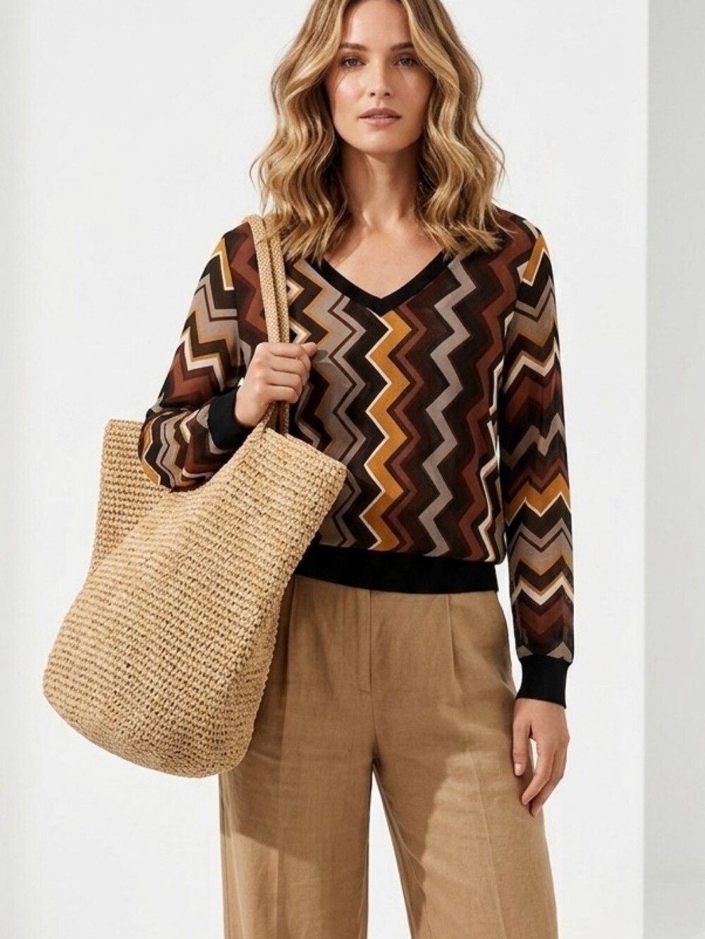 Missoni for Target brown zig zag top